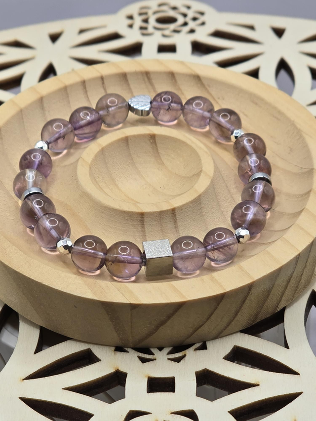 Bracelet Améthyste claire 0,8 cm