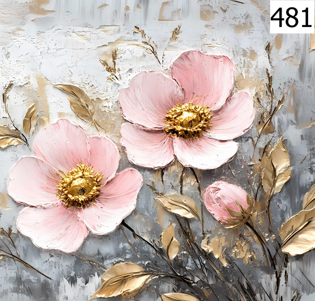 Panneau Fleurs  en velours - 30x30cm  