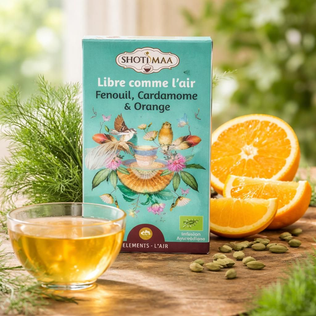 "Libre comme l'air" - Tisane bio - Fenouil, Cardamome, Orange