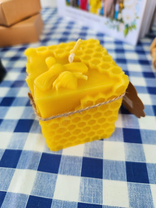 Square Honeycomb Pillar Candle 