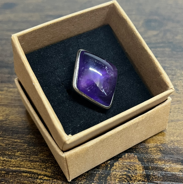 Bague en argent et Améthyste - Taille 49