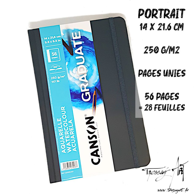 CANSON - CARNET AQUARELLE 21.6 X 14 CM PORTRAIT - CA054000
