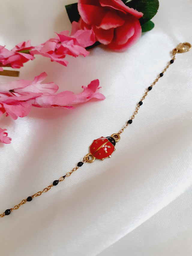 Bracelet connecteur coccinelle 