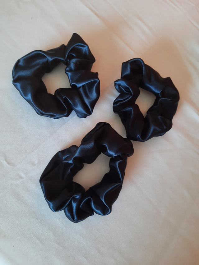 Chouchou satin L bleu nuit / unité  