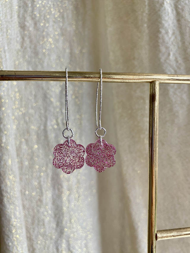 BO fleurs simples longues mini - violine