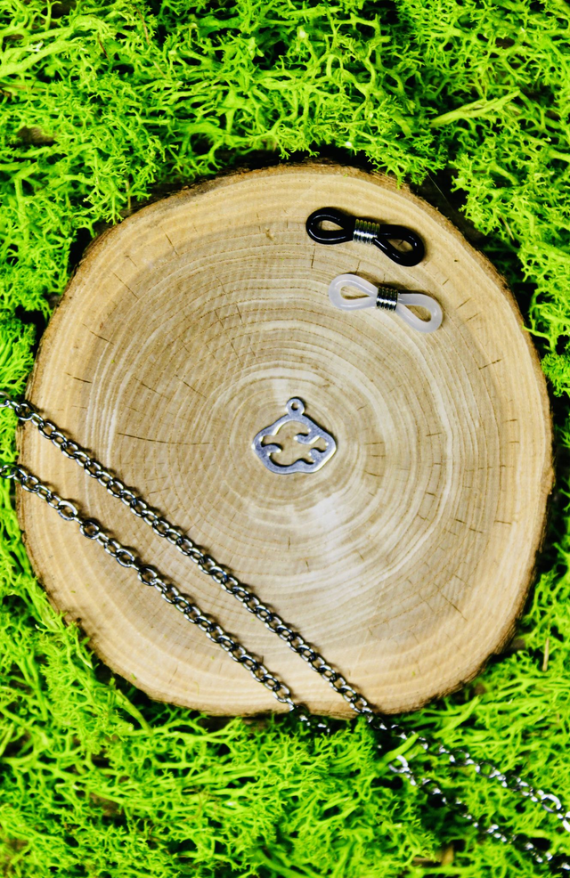 Chaine de lunettes intemporelle argentée personnalisée Nuage