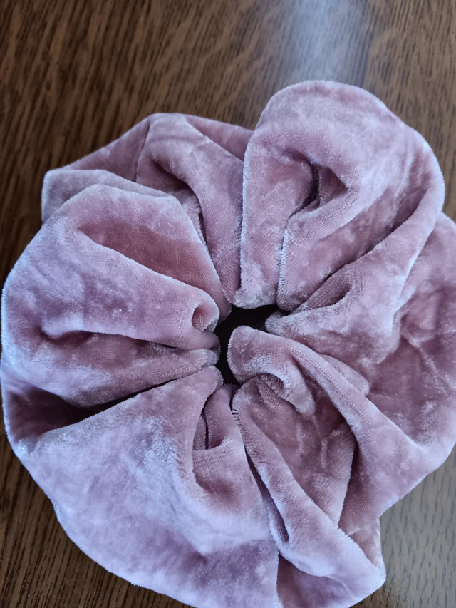 Chouchou Cheveux Élastique Velours Rose Claire 