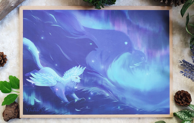 Tirage Premium A3 Griffons Nuages