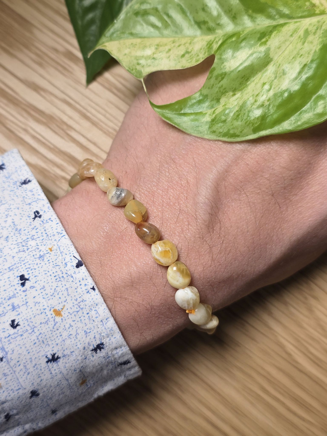 Bracelet Opale Jaune naturelle, forme "pépites" (Qualité A)