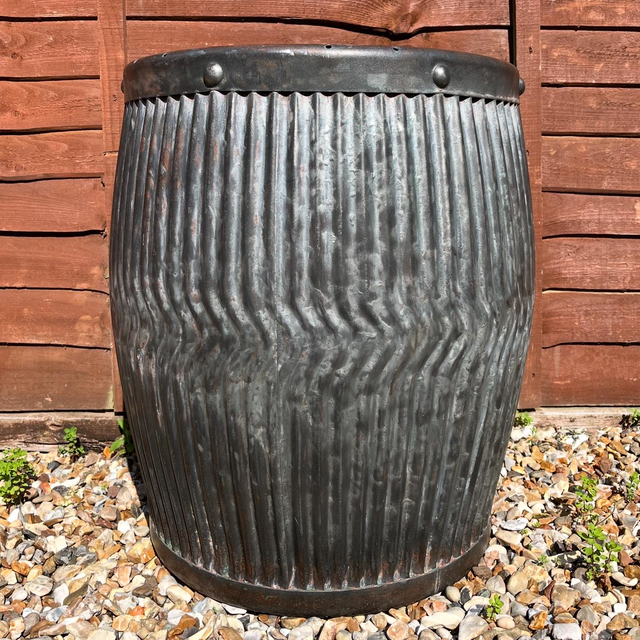 1920’s/ 30’s Galvanised Steel Chevron “Dolly Tub” By Yewco Tubs 