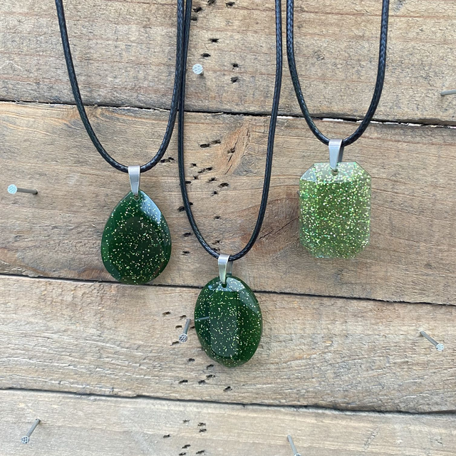 Collier Lacet Glitter Green