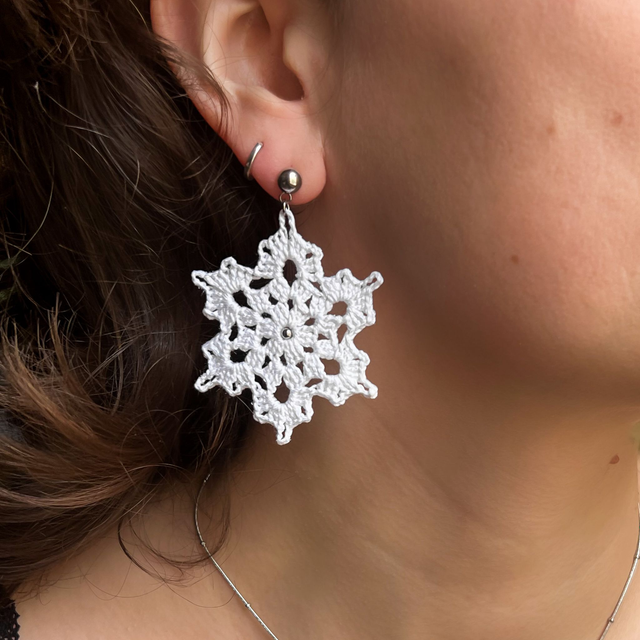 Grandes boucles d’oreilles flocons