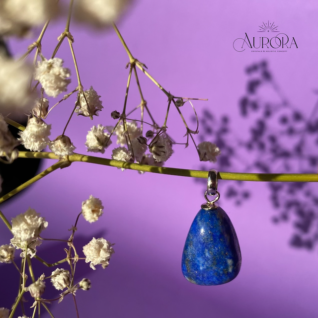 Unikat - Lapis Lazuli Anhänger 925 Silber, mit Glimmer