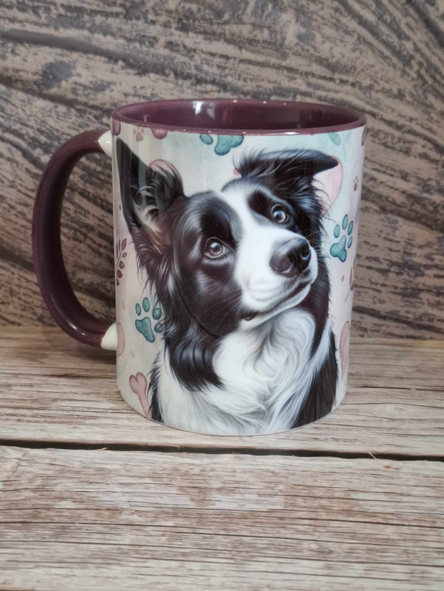 Collection Purple Mug mauve Border collie