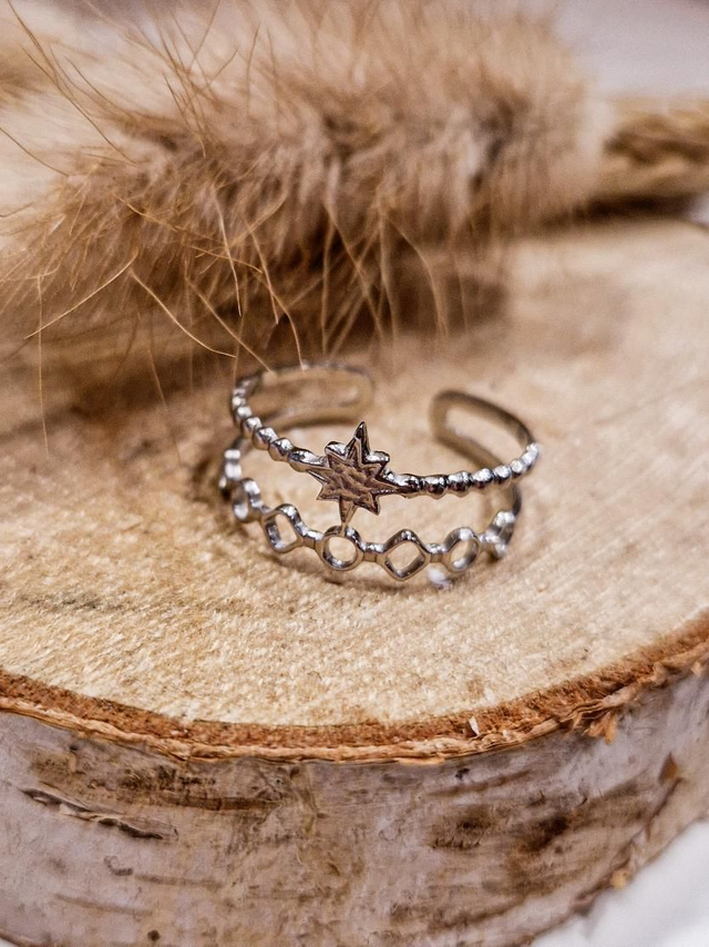 Bague finesse "Étoile" - Modèle argenté 