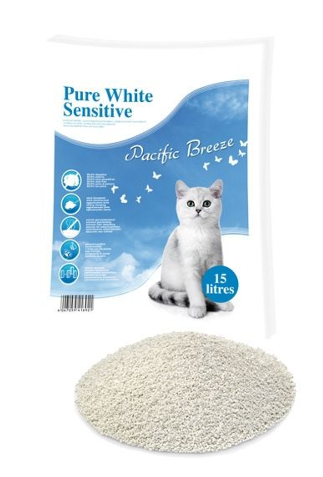 Pure White Sensitive Pacific Breeze -kissanhiekka, 13 kg