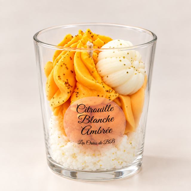Citrouille blanche ambrée- bougie gourmande en cire végétale