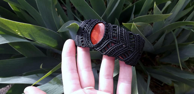 Manchette • jaspe rouge