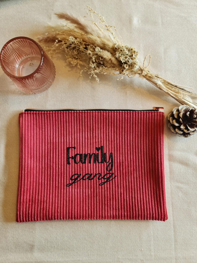 Grande pochette velours family 