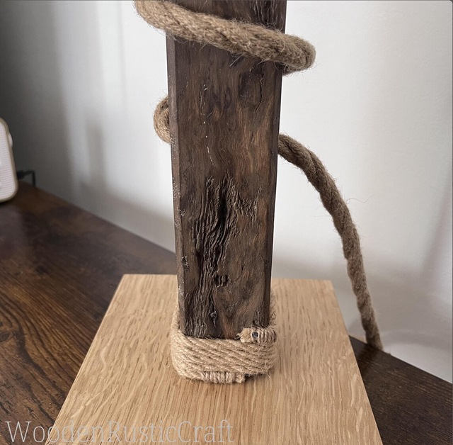 Tall Red Oak & English Oak Table Lamp