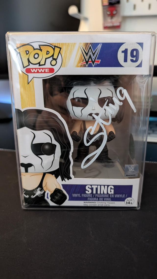 Funko Pop WWE Sting 19 Signed with Monopoly Events COA