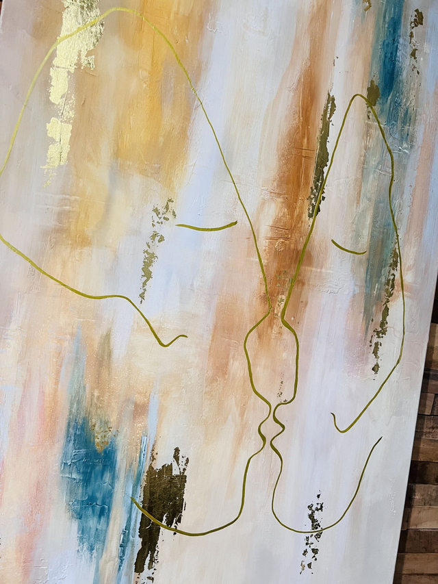 Le Bisou - Art abstrait figuratif contemporain - ethnique / bohème