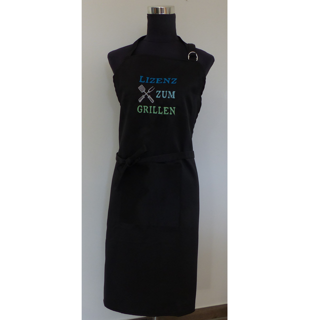 Schürze schwarz „Lizenz zum Grillen“