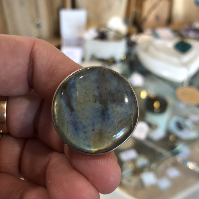 Bague labradorite argent 925 T52-53