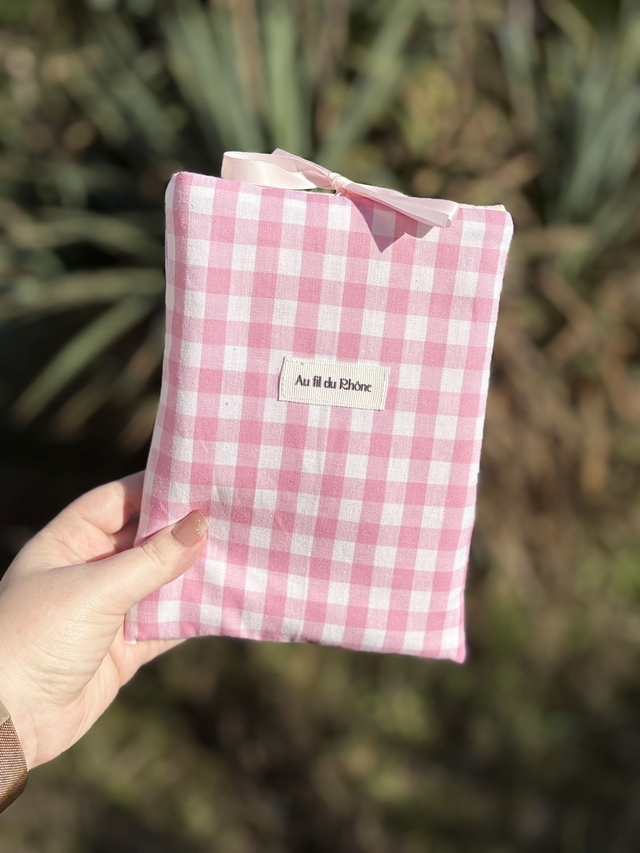 Pochette à livre - Vichy Rose