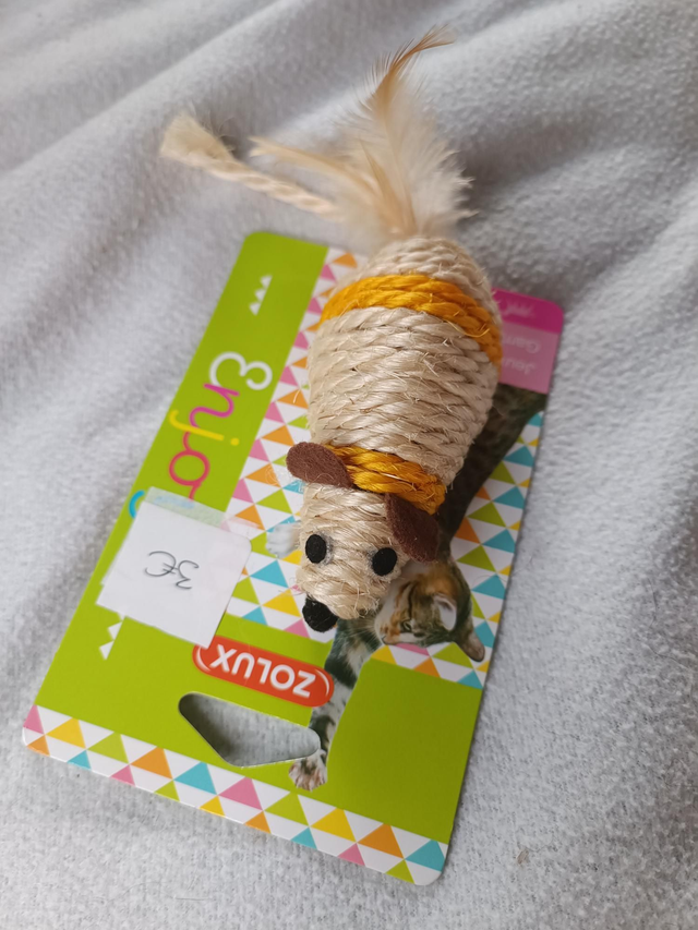 Souris jute et plume 