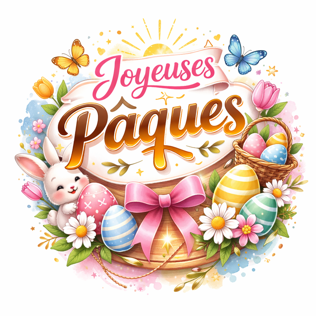 Badge joyeuses Pâques 