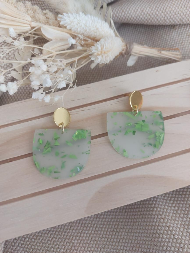 Boucles d'oreilles Gloria (paillettes vertes)
