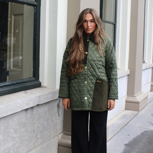 Barbour Reeth Diamond Quilt Jacket Olive/Ancient