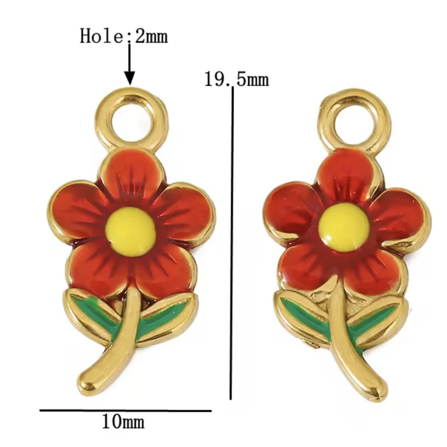 Charm fiorellino smaltato 