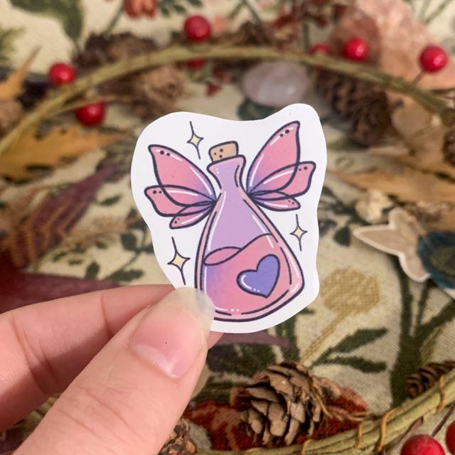 Sticker - Fiole funky rose
