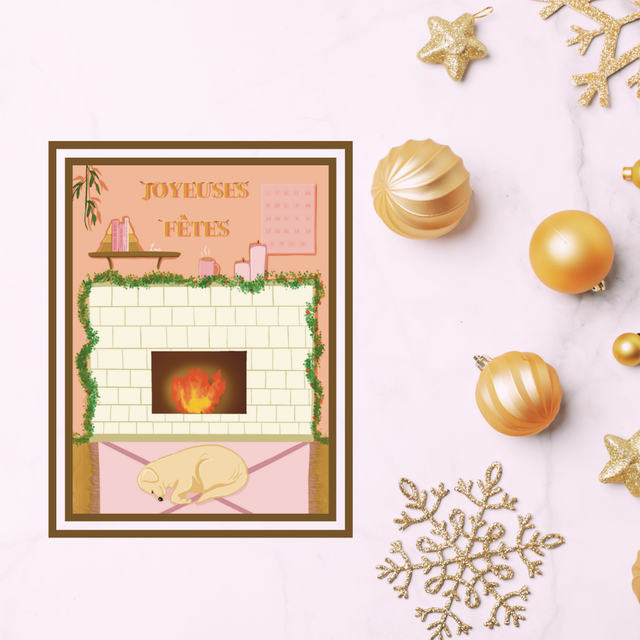 Carte de Noël "Boule de poils"