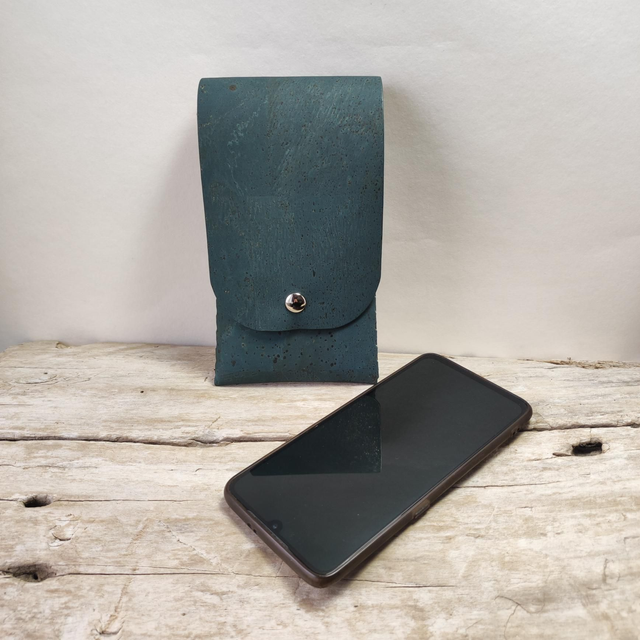 Pochette Téléphone Caro Liège Bleu