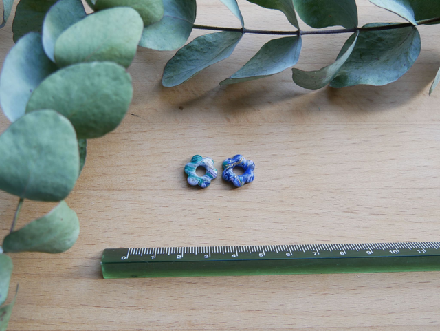 Mini mini bloom marbré bleu/violet/vert