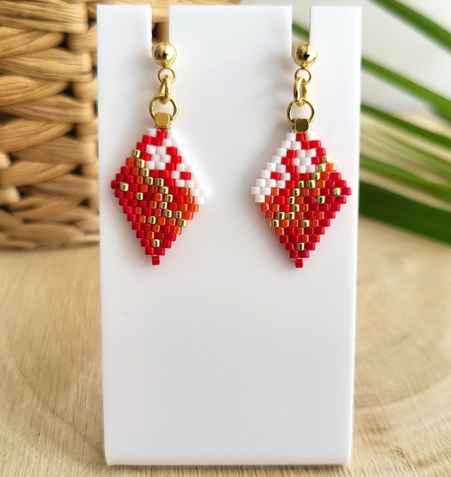 Boucles d'oreilles Ondine - rouge