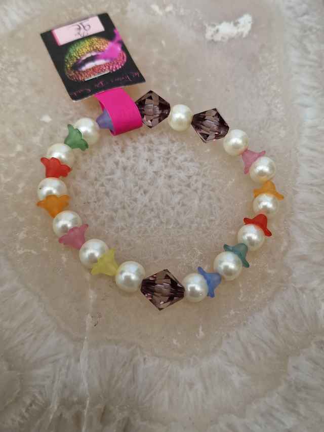 Bracelet Fleurs Multicolore Perles