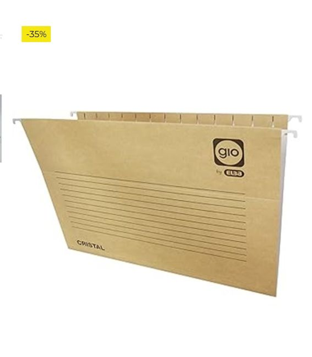 Elba Gio, Carpeta Colgante A4, Cartulina Kraft Bicolor 240 gr, Varilla Flex Metal, Pack 25 Carpetas