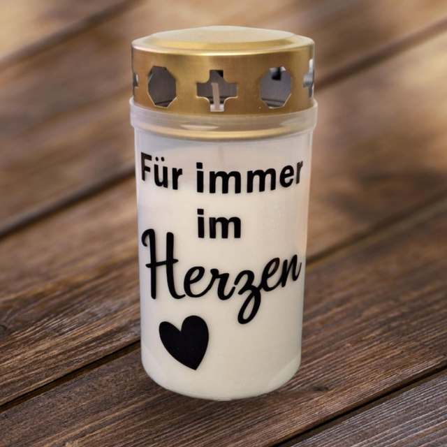Grabkerze Für immer im Herzen