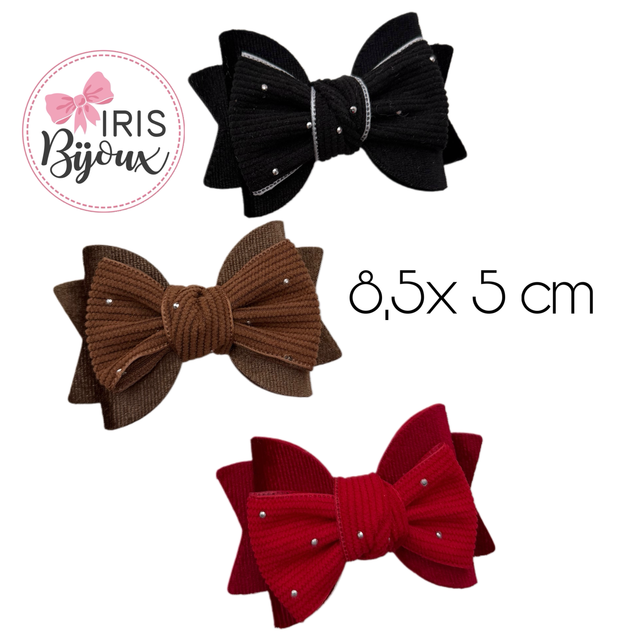 Mollettina singola con fiocco triplo e punti luce 