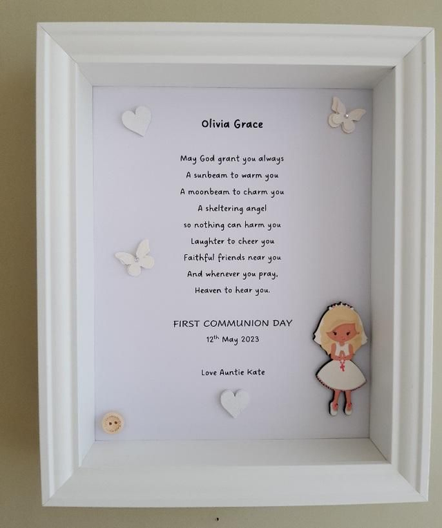 Hand Crafted, First Communion Personalised Gift