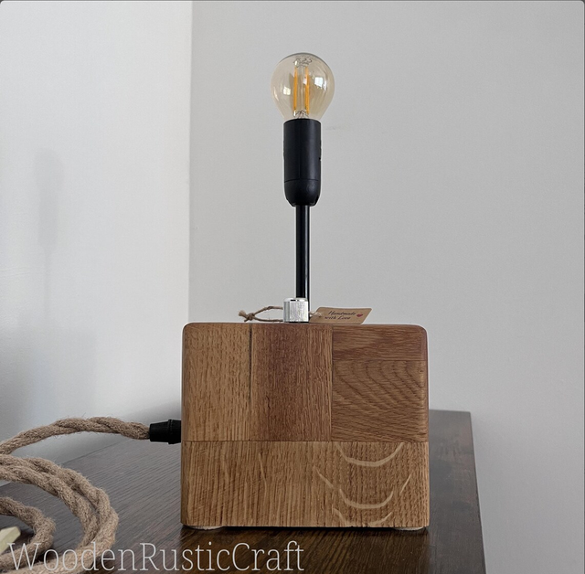 Oak Lamp Base Made from Offcuts