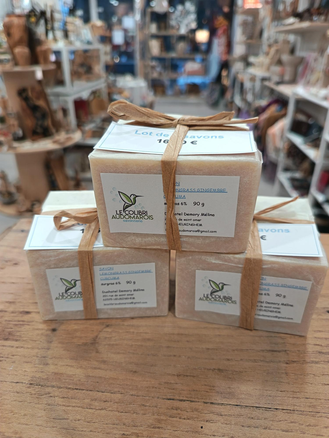 Lot de 3 savons 3x90g (lemongrass, géranium et patchouli)