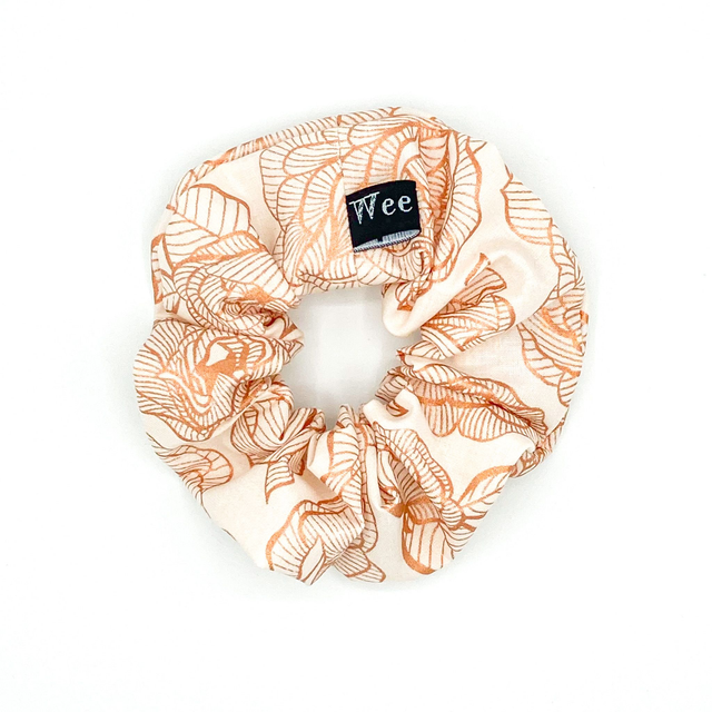 Rightsized Scrunchie - Pale Pink Metallic Gold Rose