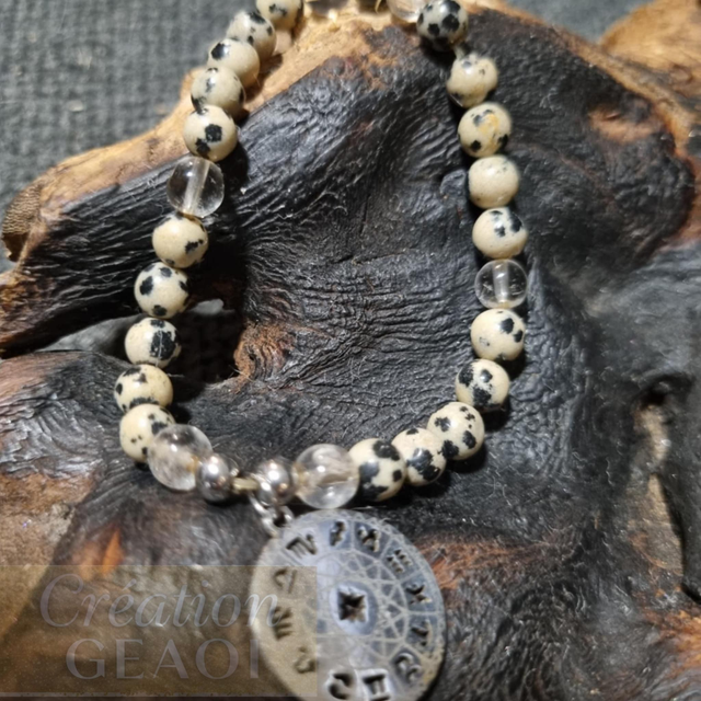 Jaspe dalmatien et cristal de roche