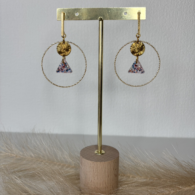 Boucles d’oreilles triangle pailleté