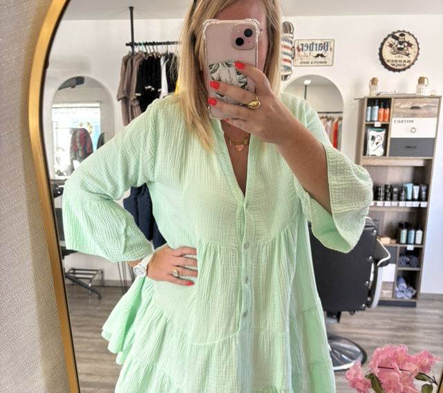 Robe vert gaze de coton 